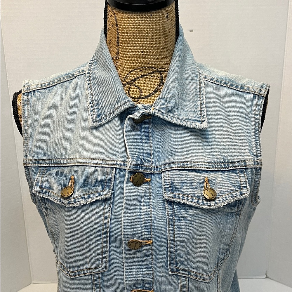 CURRENT/ ELLIOT THE SLEEVELESS RIDER JACKET SIZE 1= SMALL - Picture 3 of 12